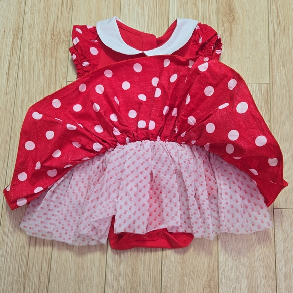 Disney Red Polka Dot Dress with Black Bow - Picture 3 of 6